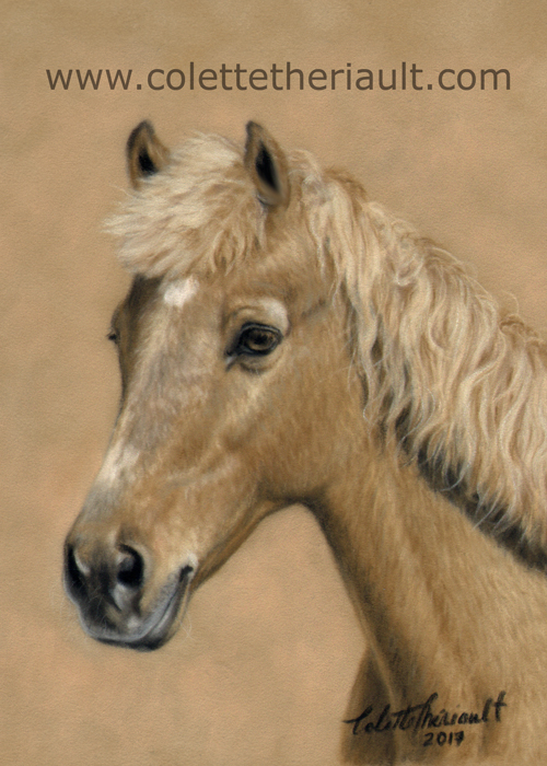 Palomino horse painting