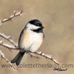 winter chickadee painting
