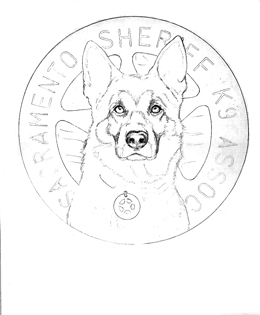outline sketch of police dog drawing