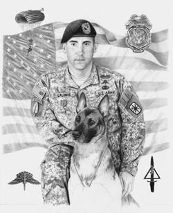 step 5 of military dog artwork
