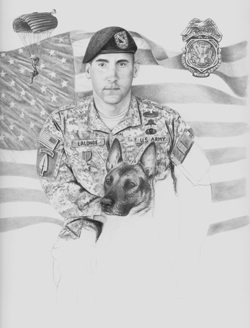 step 3 of military dog artwork