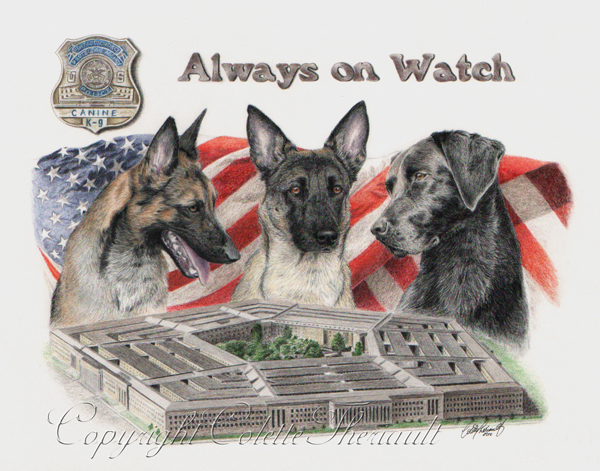 Artwork for the US Pentagon Police K9 Explosive Detection Unit
